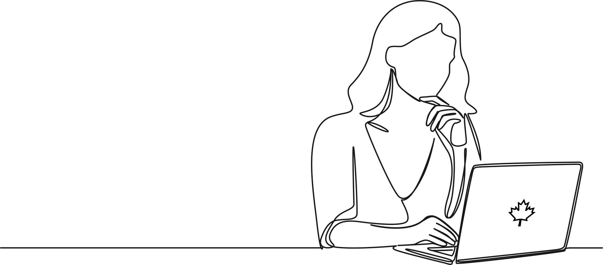 woman working on laptop